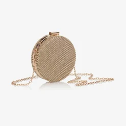 Girls Gold Diamanté Circle Bag (13cm)