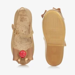 Girls Gold Disney Jelly Shoes