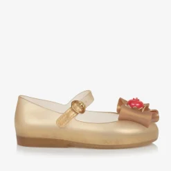 Girls Gold Disney Jelly Shoes