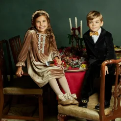 Girls Gold Glitter T-Bar Shoes