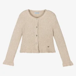 Girls Gold Knitted Cardigan