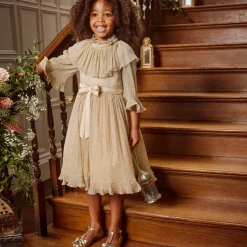 Girls Gold Leather Shoes