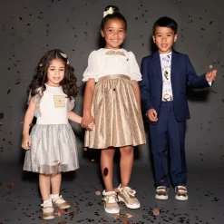 Girls Gold Leather Shoes