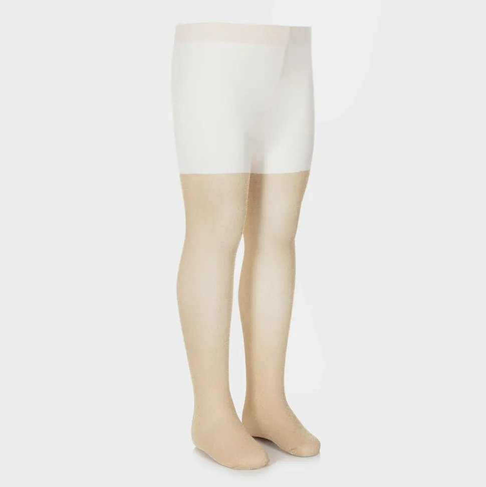 Girls Gold Lurex Tights