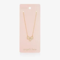 Girls Gold Plated Bow Necklace (44cm)