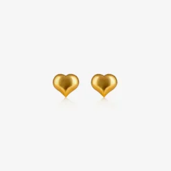Girls Gold Plated Heart Earrings