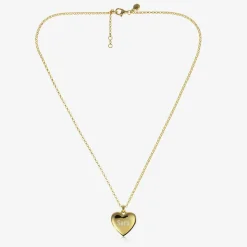 Girls Gold Plated Personalised Heart Locket (38cm)