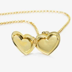 Girls Gold Plated Personalised Heart Locket (38cm)