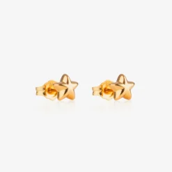 Girls Gold Plated Star Earrings