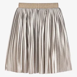 Girls Gold Pleated Skirt