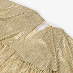 Girls Gold Plissé Blouse