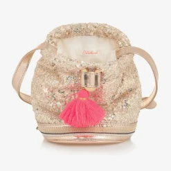 Girls Gold Sequin Handbag (20cm)