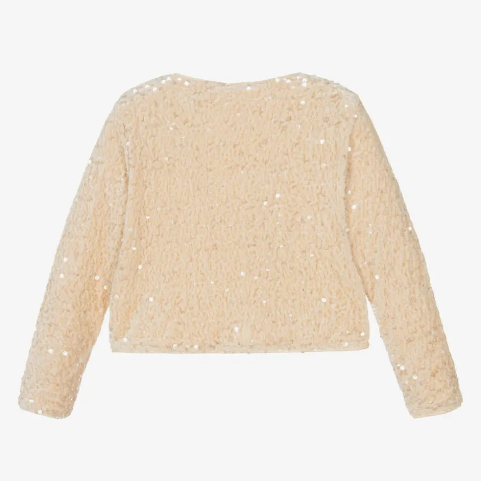 Girls Gold Sequinned Cardigan