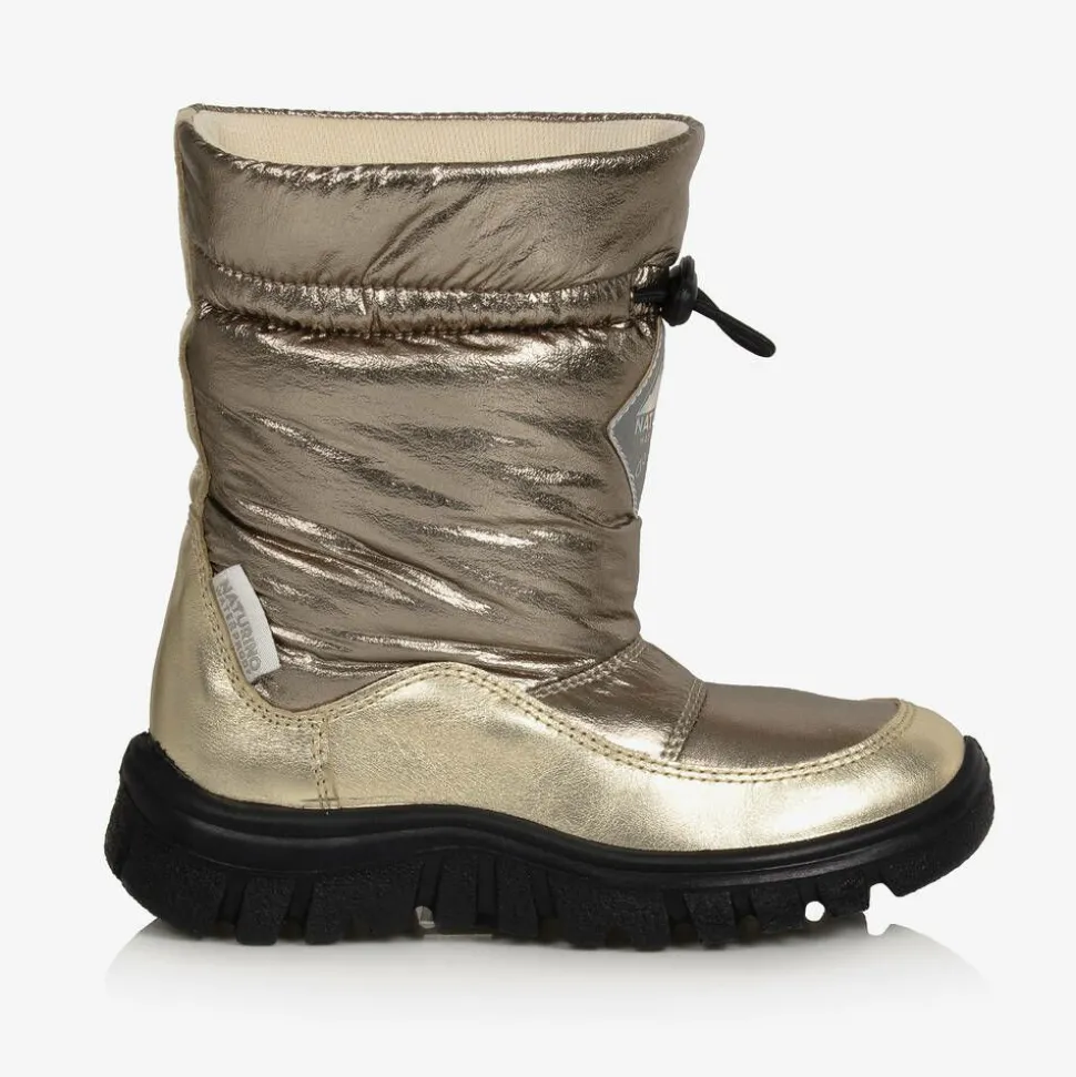 Girls Gold Waterproof Snow Boots