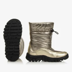 Girls Gold Waterproof Snow Boots
