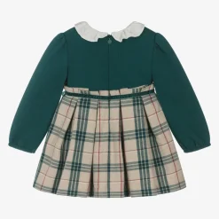 Girls Green Check Dress
