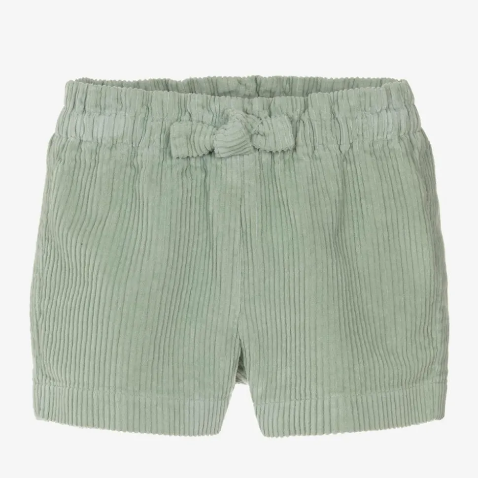 Girls Green Corduroy Shorts