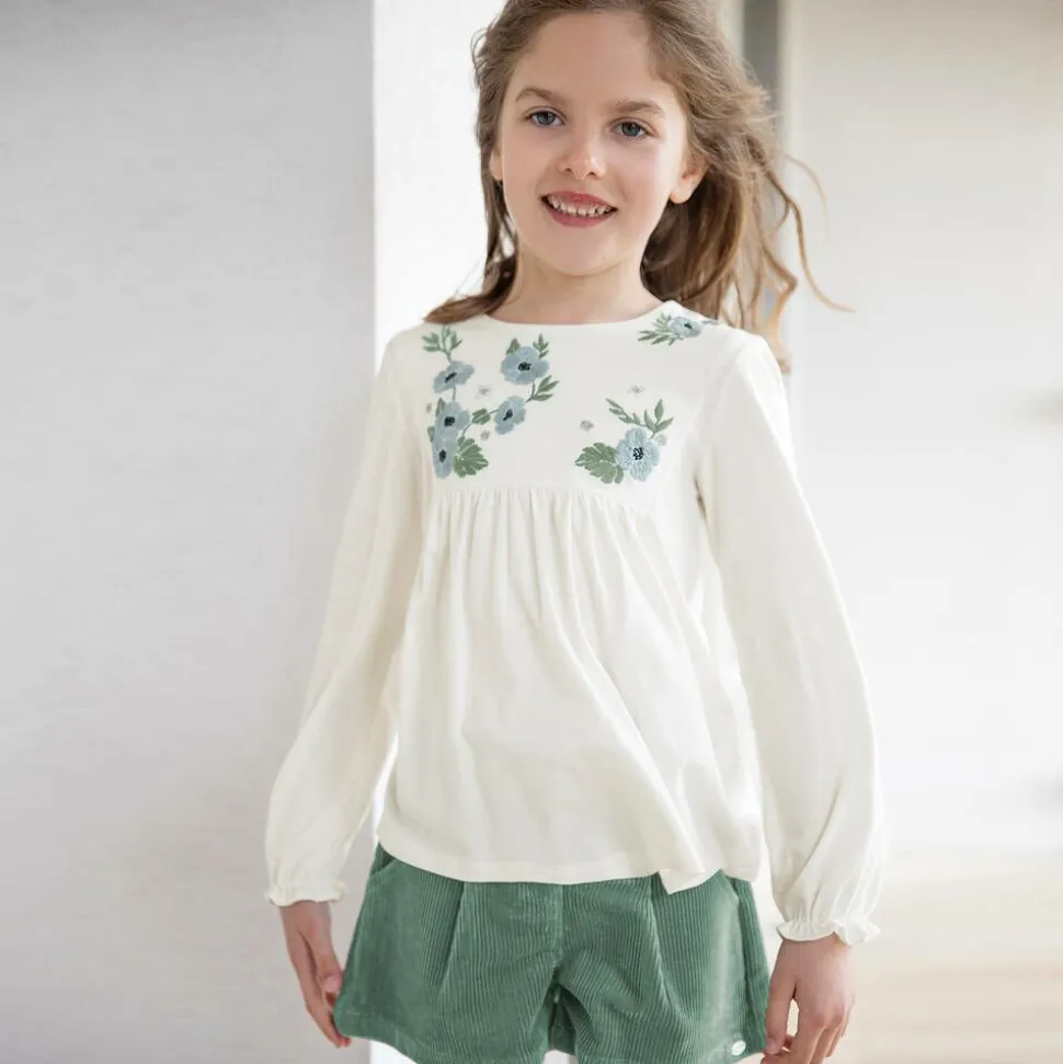 Girls Green Corduroy Shorts
