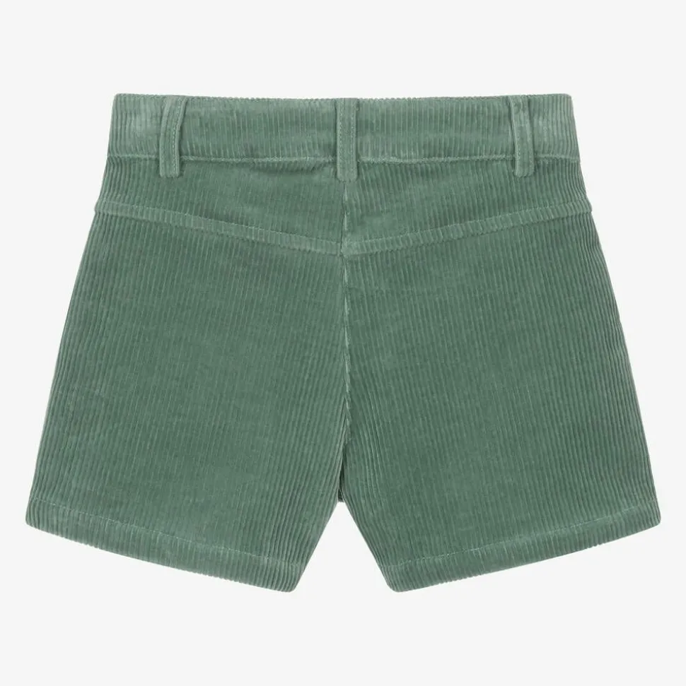 Girls Green Corduroy Shorts