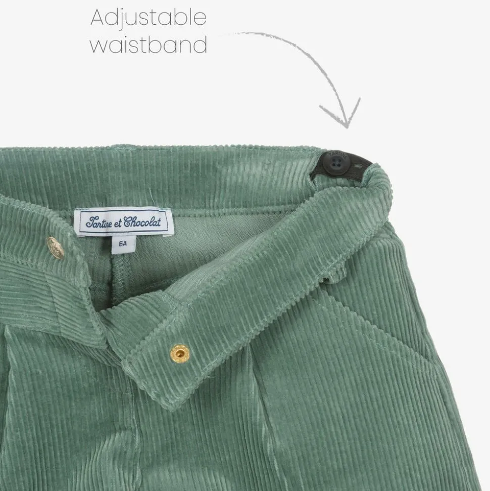 Girls Green Corduroy Shorts