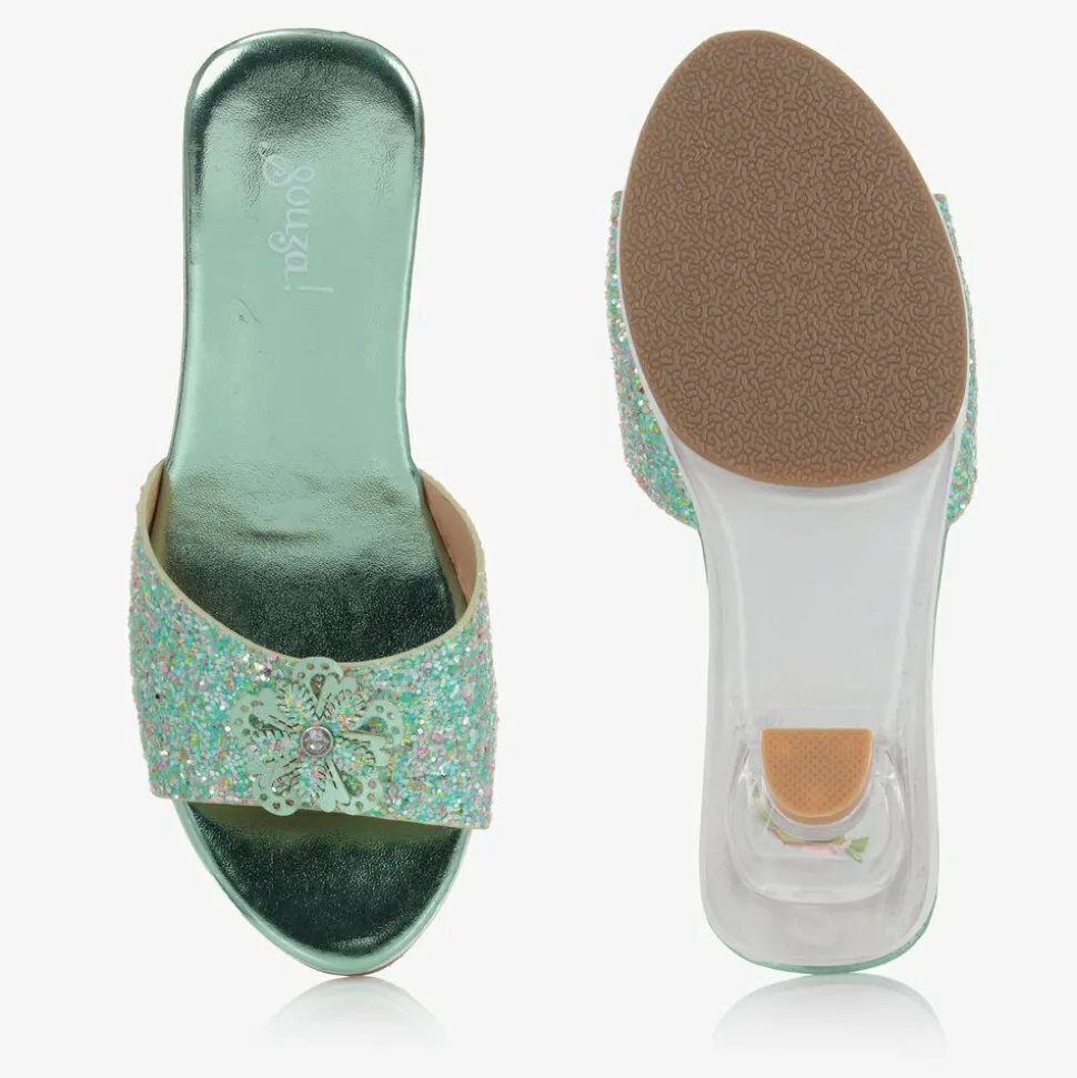 Girls Green Heeled Shoes