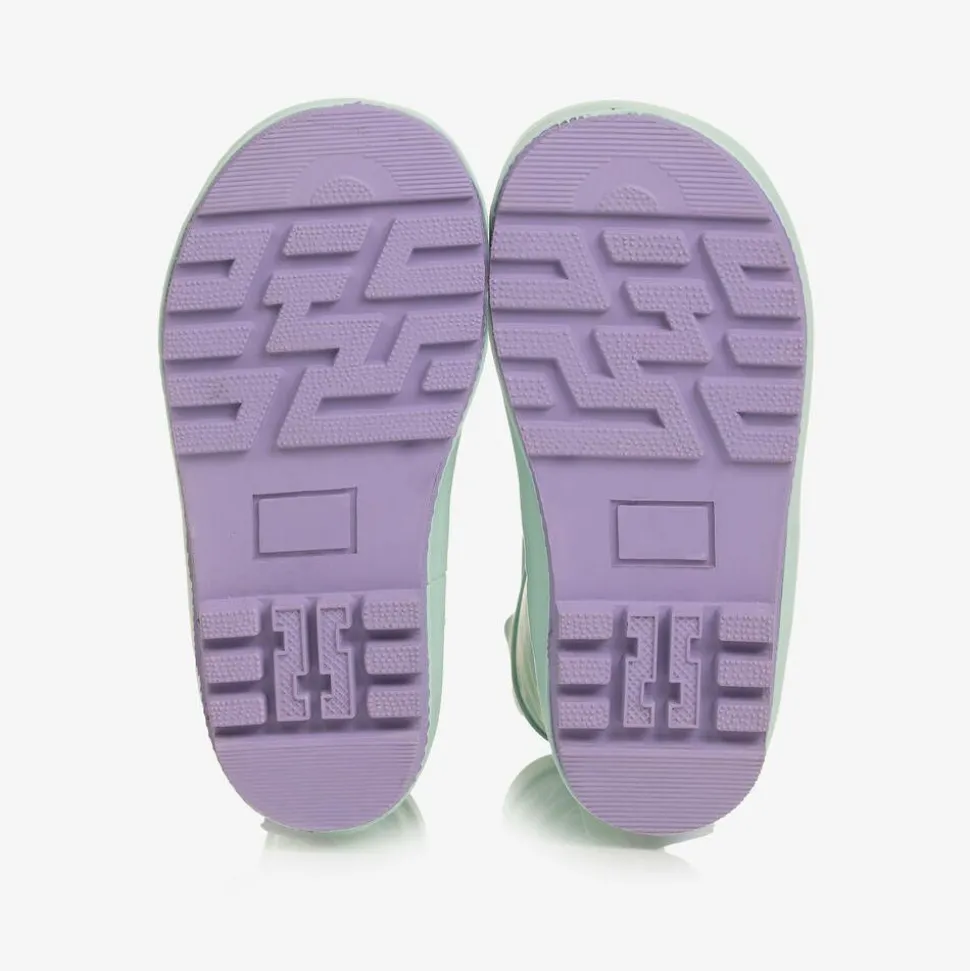 Girls Green Mermaid Rain Boots