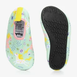 Girls Green Unicorn Aqua Shoes