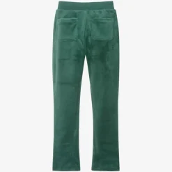 Girls Green Velour Flared Joggers