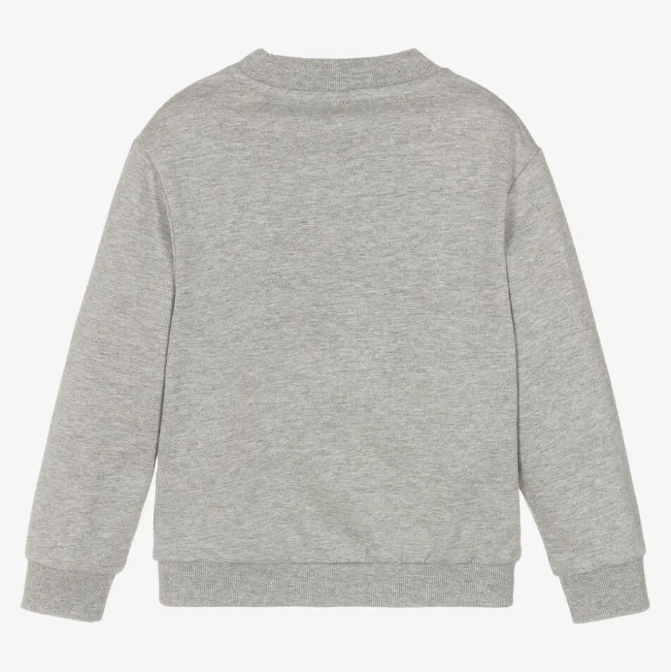 Girls Grey Cotton Festive Sweatshirt