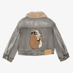 Girls Grey Denim Disney Jacket