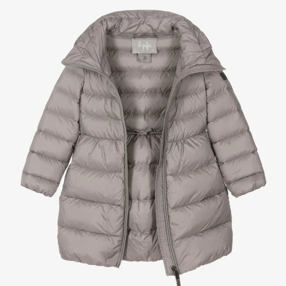 Girls Grey Down Padded Puffer Coat