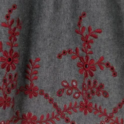 Girls Grey Embroidered Dress