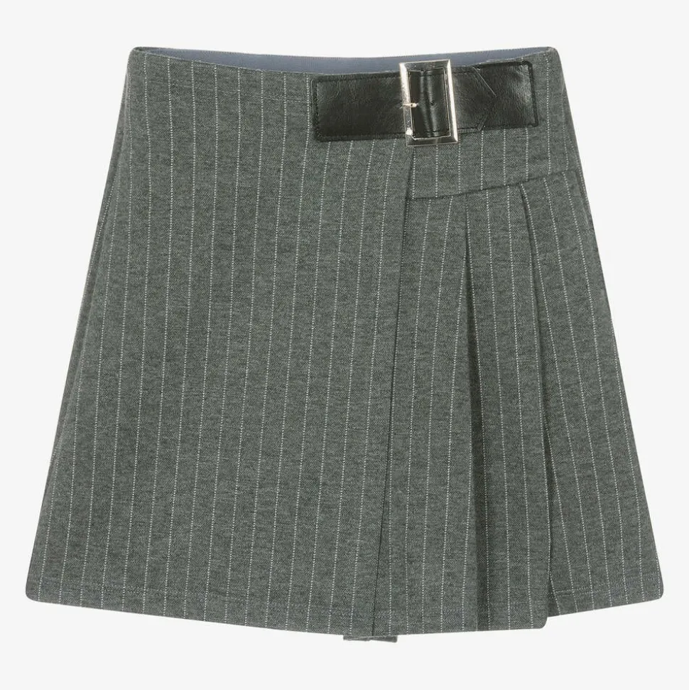Girls Grey Pinstripe Skort