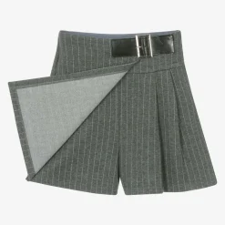 Girls Grey Pinstripe Skort
