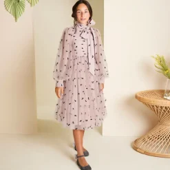 Girls Grey Suede Leather Bow Shoes