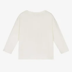 Girls Ivory & Gold Necklace Cotton Top