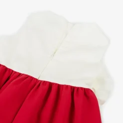 Girls Ivory & Red Cotton Dress