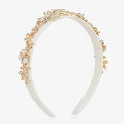 Girls Ivory & Diamanté Butterfly Hairband