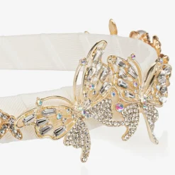 Girls Ivory & Diamanté Butterfly Hairband