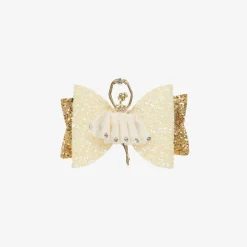 Girls Ivory & Gold Ballerina Hair Clip (8cm)