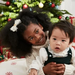 Girls Ivory & Gold Hair Clip (10cm)