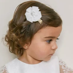 Girls Ivory & Gold Headband & Hair Clip