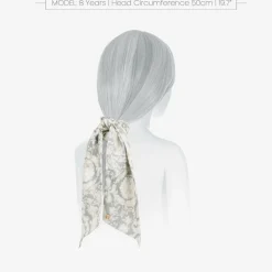 Girls Ivory & Grey Barocco Hair Elastic