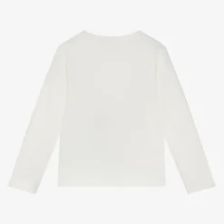 Girls Ivory Bag Print Cotton Top
