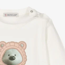 Girls Ivory Bear Cotton Top