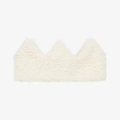 Girls Ivory Bouclé Fleece Crown Headband