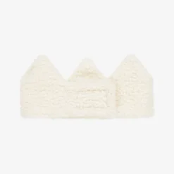 Girls Ivory Bouclé Fleece Crown Headband