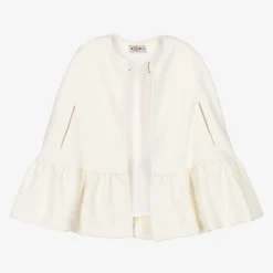 Girls Ivory Bow Cape