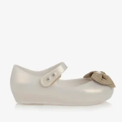 Girls Ivory Bow Jelly Shoes