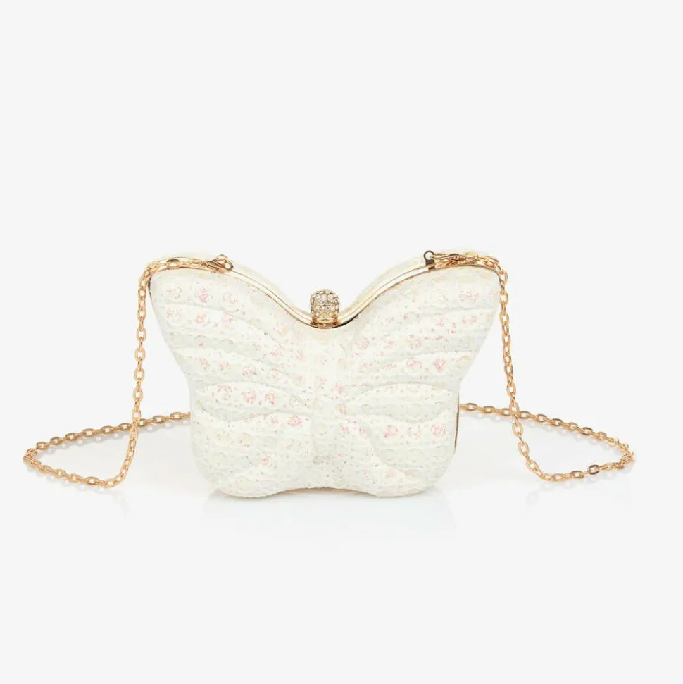 Girls Ivory Butterfly Bag (14cm)